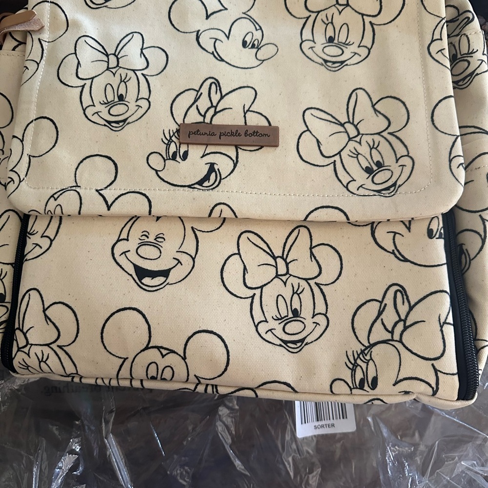 NEW Petunia Pickle Bottom Minnie Mouse Cream Canvas Tote